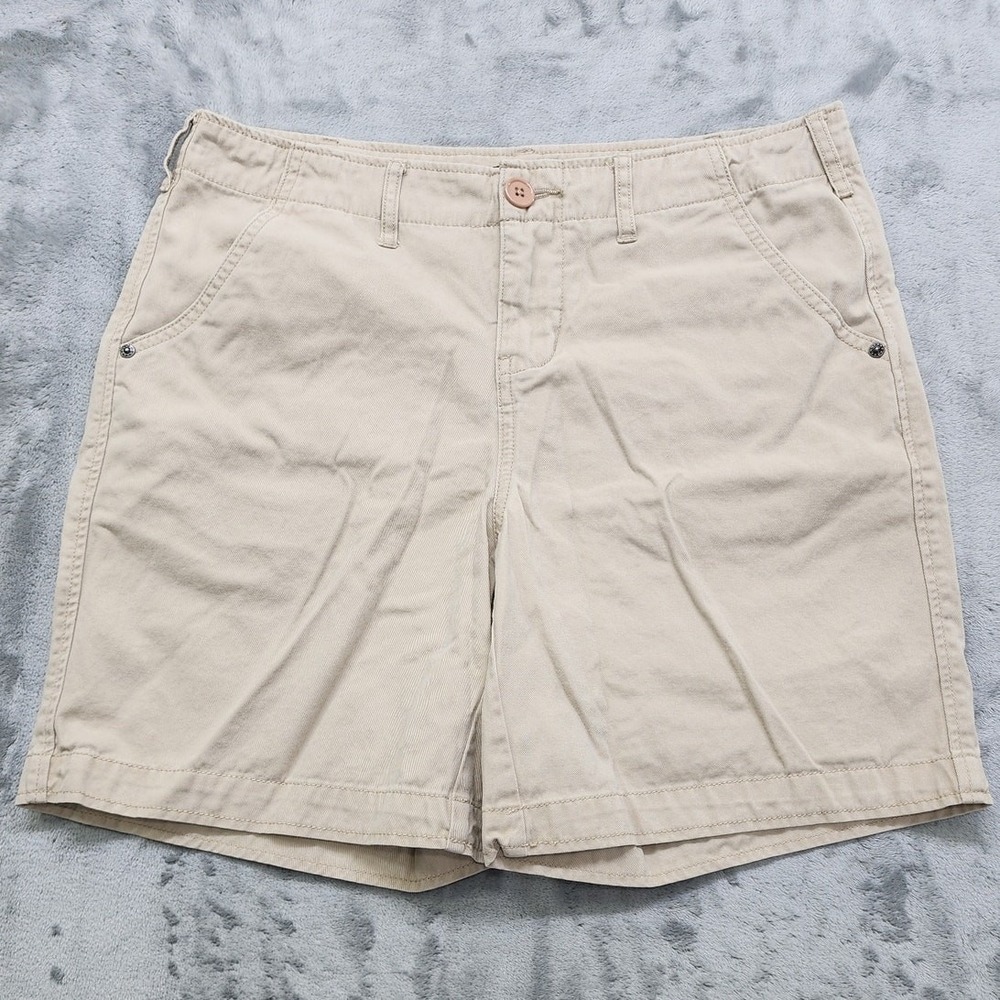 Venus Shorts Womens 32 Tan Khaki Mid Rise Chino Bermuda Walking Cotton Pockets